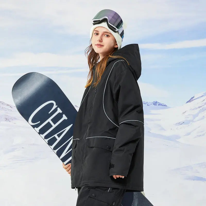 Zipper Ski Jacket Women's Winter Colorblock Snowboard Jacket（复制） 