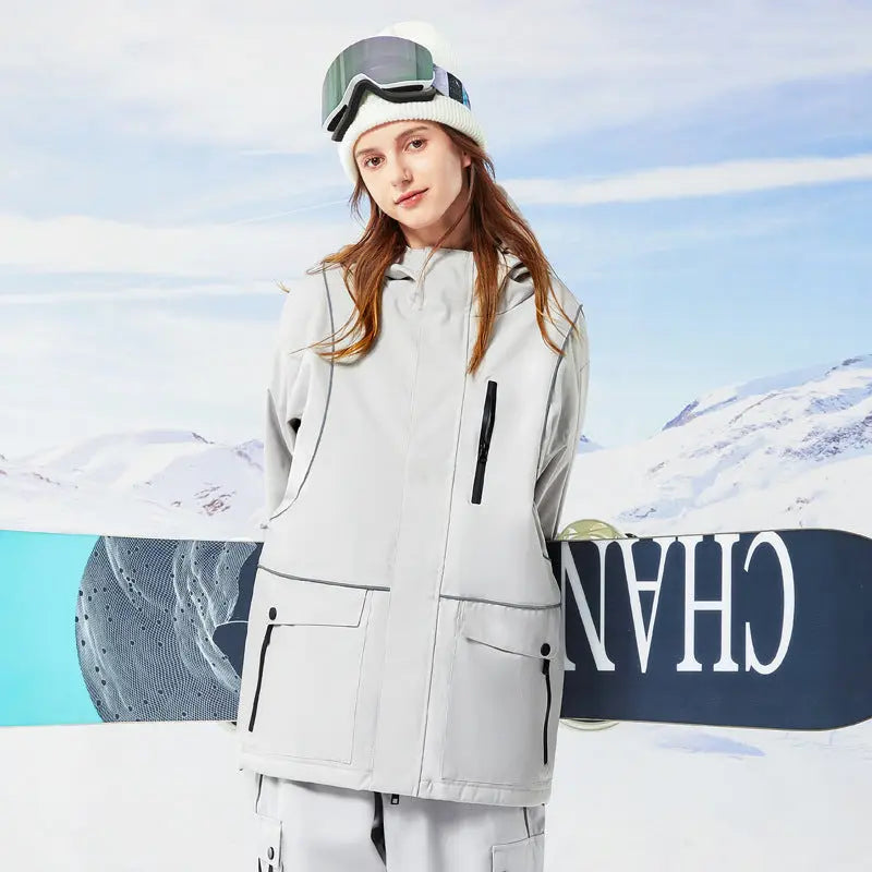 Zipper Ski Jacket Women's Winter Colorblock Snowboard Jacket（复制） 