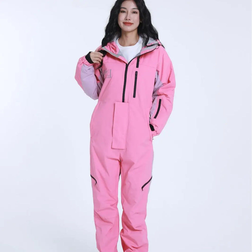 Women Outdoor Hooded Ski Suits Winter One Piece Snowsuits Jumpsuits（复制） 