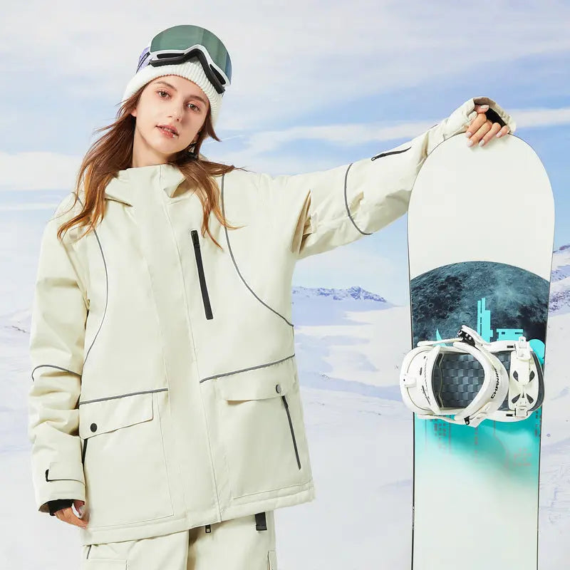 Zipper Ski Jacket Women's Winter Colorblock Snowboard Jacket（复制） 