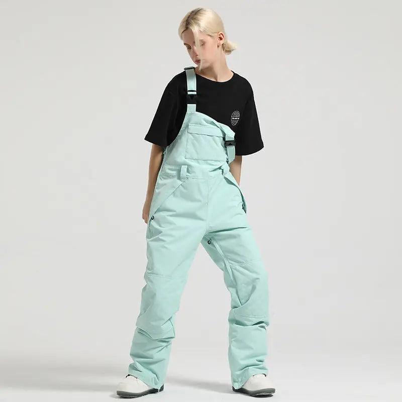 Unisex Colorblock Snowboard Bib Overalls Baggy Ski Pants（复制） 