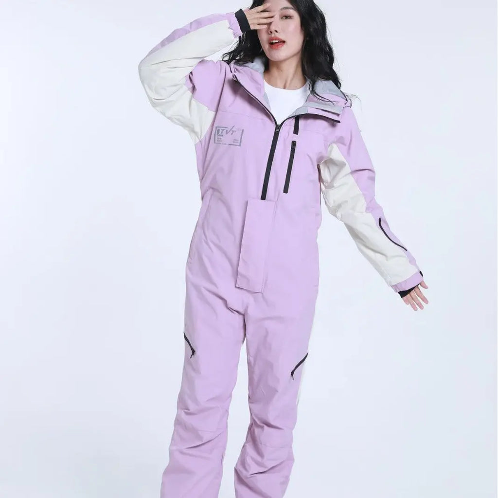 Women Outdoor Hooded Ski Suits Winter One Piece Snowsuits Jumpsuits（复制） 