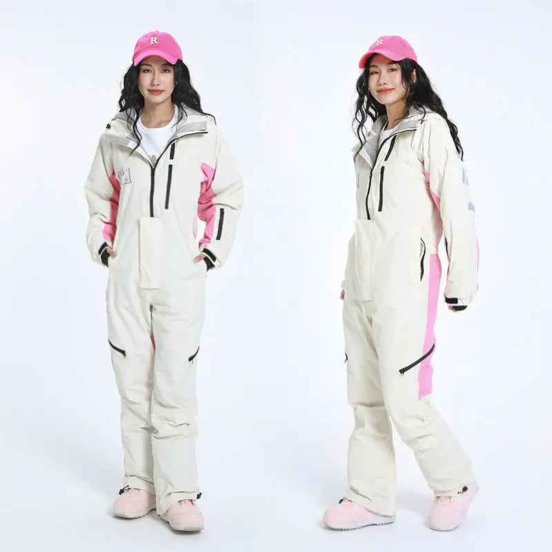 Women Outdoor Hooded Ski Suits Winter One Piece Snowsuits Jumpsuits（复制） 