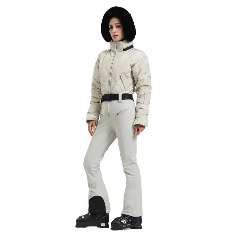 Ladies Tight One-piece Ski Jumpsuits High Pile Fleece Snowsuits（复制） 