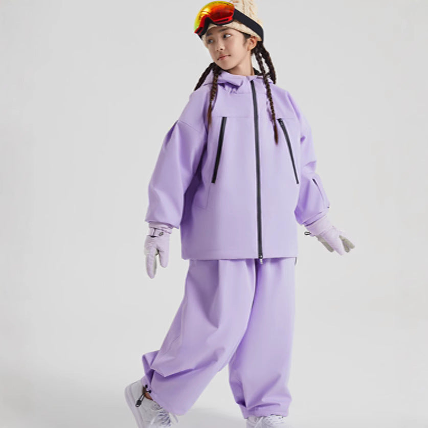 Kids Rabbit Ears Hooded Snow Suits 