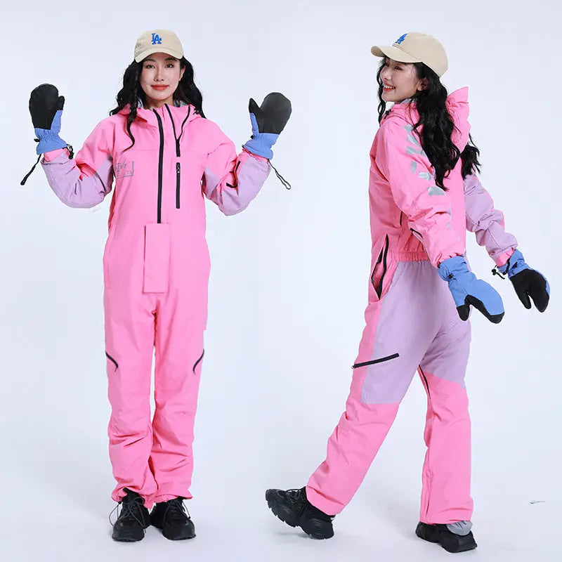 Women Outdoor Hooded Ski Suits Winter One Piece Snowsuits Jumpsuits（复制） 