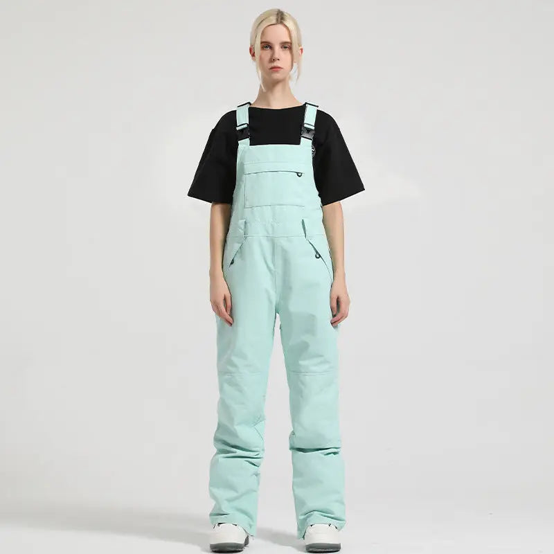 Unisex Colorblock Snowboard Bib Overalls Baggy Ski Pants（复制） 