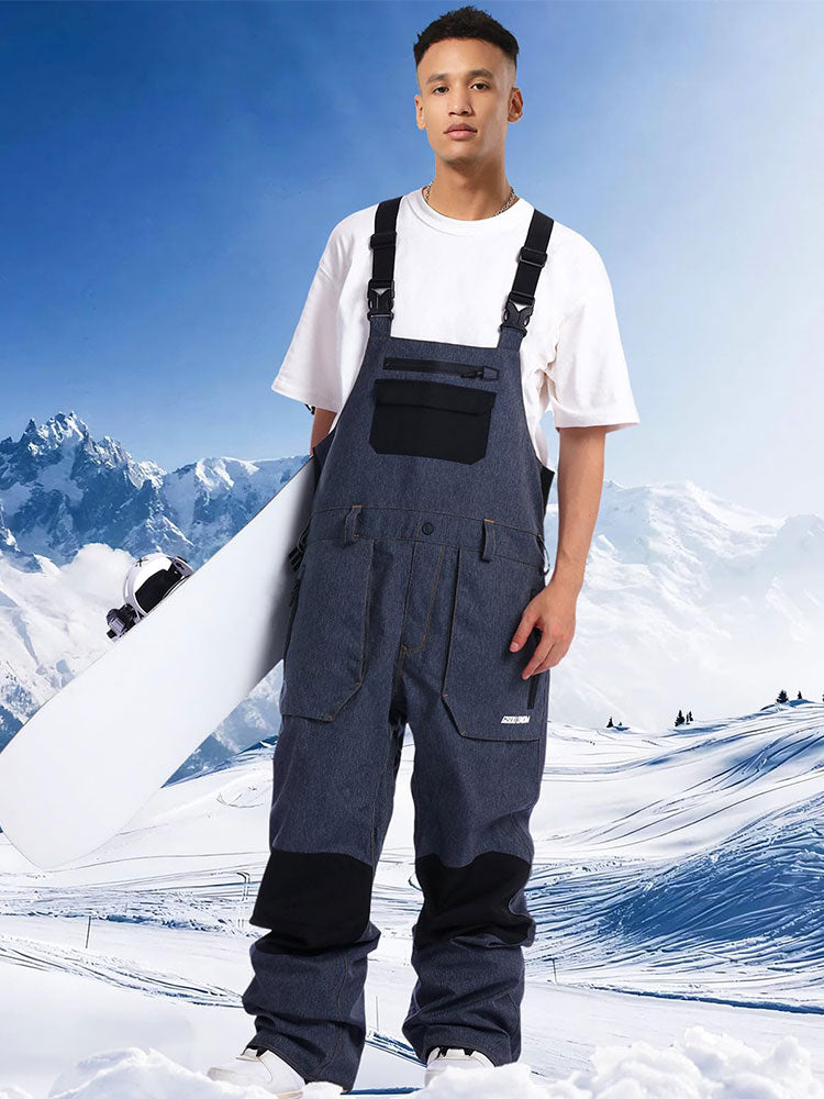 2025 Winter Men Ski & Snowboard Bibs Pants 