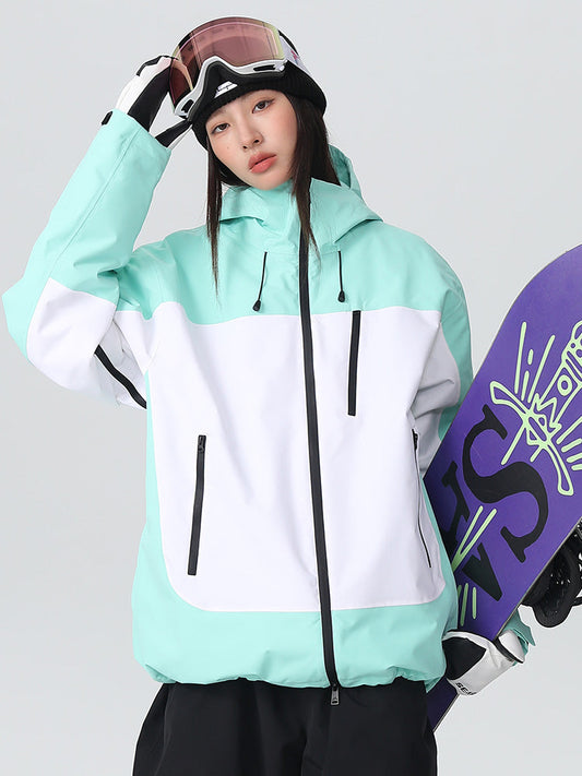 Women's Searipe Retro Vibe Color Block Baggy Snow Jacket 