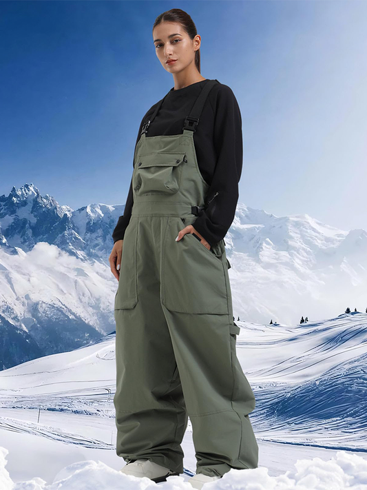 Men Unique Baggy Snowboard Bibs Trousers One-piece Ski Overalls Pants（复制） 