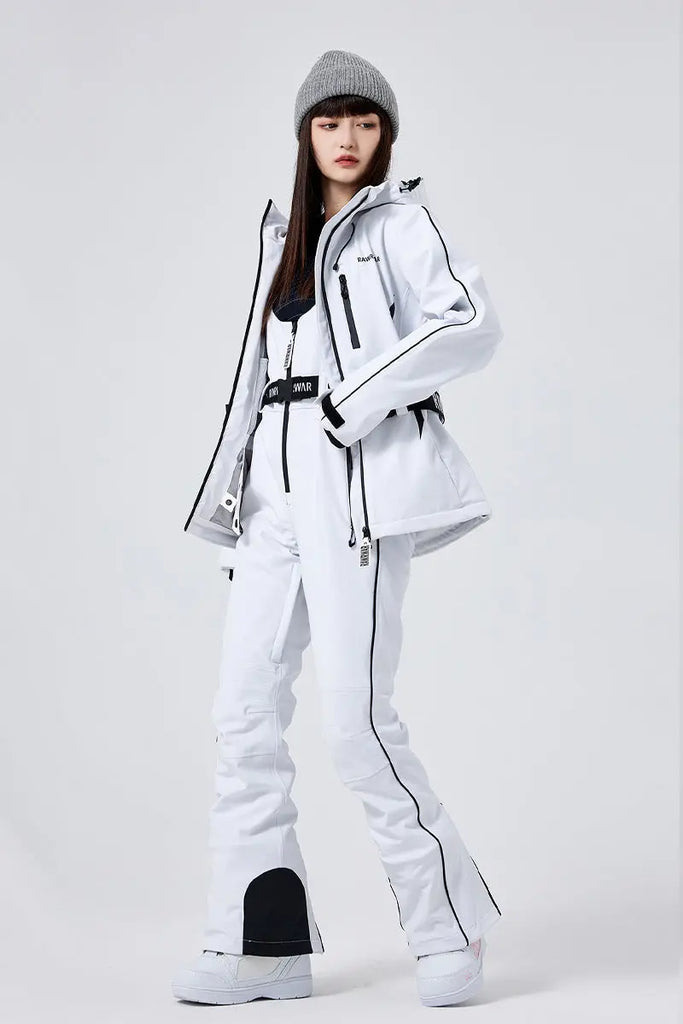 2 Pieces Women Snow Jackets with Matched Bibs Pants HOTIANSNOW