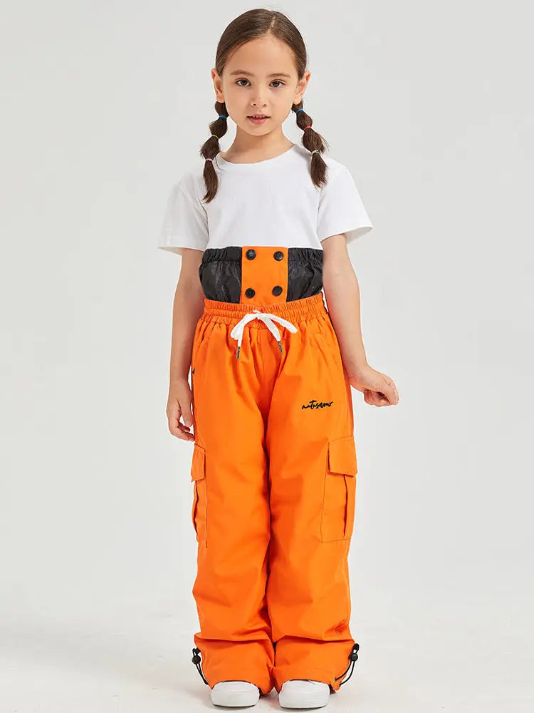 2024 Baggy Ski Snow Pants High Waist Thicken Pants for Kids HOTIANSNOW