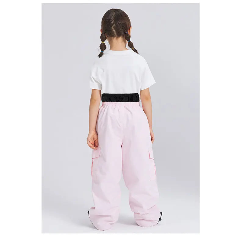 2024 Baggy Ski Snow Pants High Waist Thicken Pants for Kids HOTIANSNOW