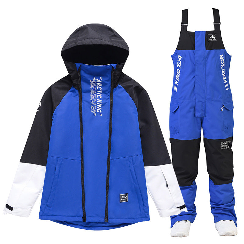 Unisex Outdoor Winter Snowboard Suits Cargo Jacket & Bibs Pants  