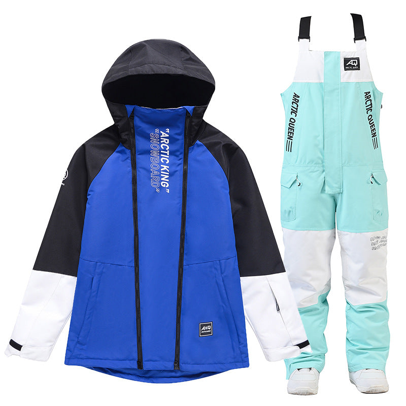 Unisex Outdoor Winter Snowboard Suits Cargo Jacket & Bibs Pants  