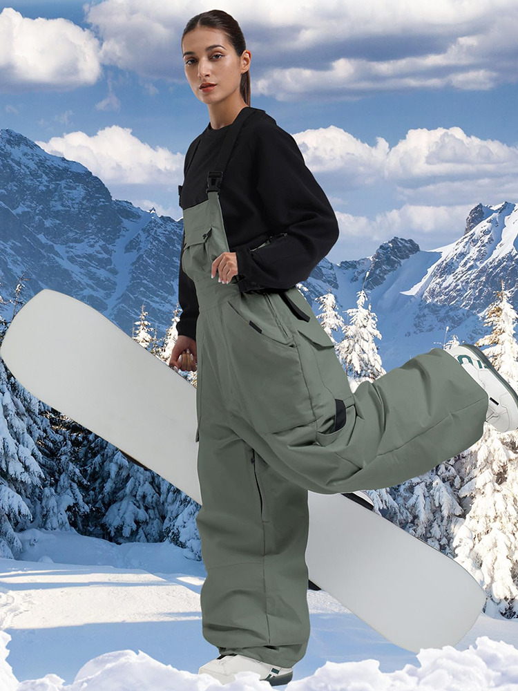 Men Unique Baggy Snowboard Bibs Trousers One-piece Ski Overalls Pants（复制） 