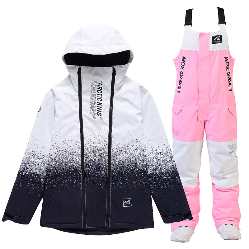 Unisex Outdoor Winter Snowboard Suits Cargo Jacket & Bibs Pants  