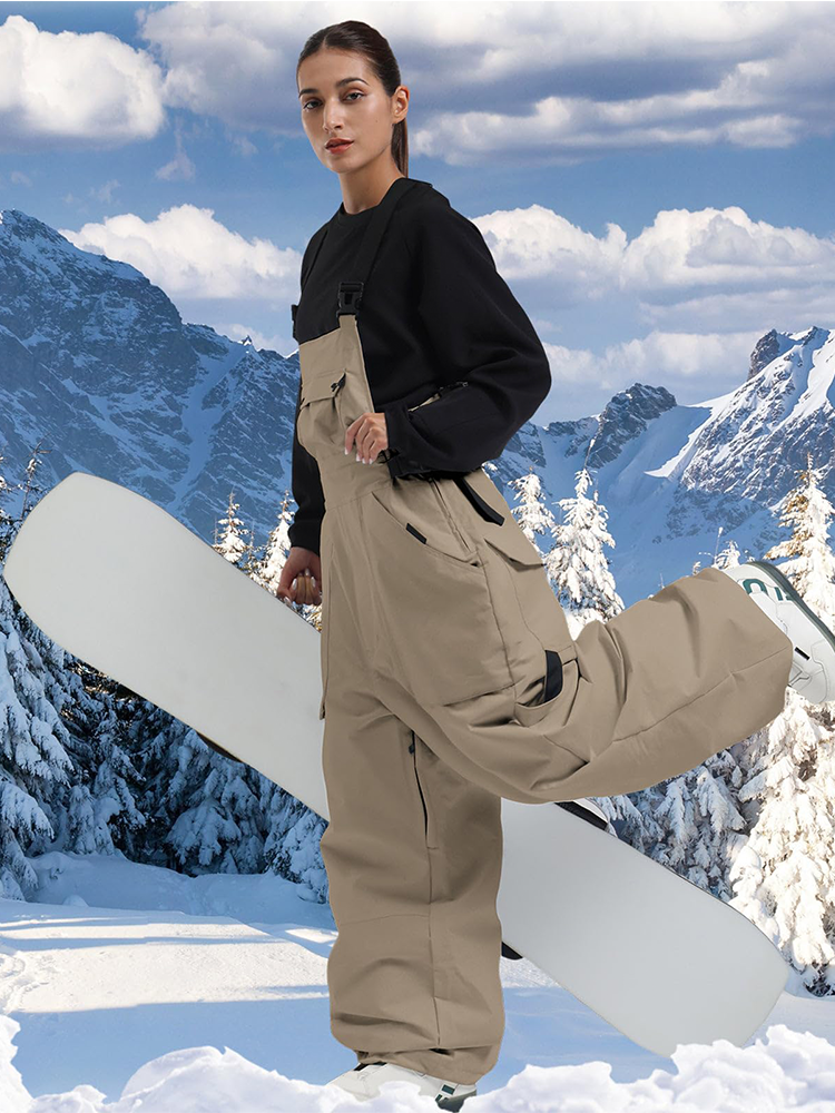 Men Unique Baggy Snowboard Bibs Trousers One-piece Ski Overalls Pants（复制） 