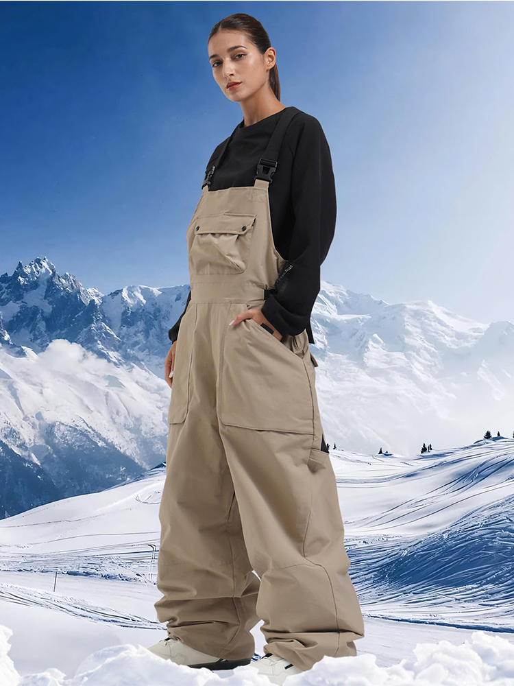 Men Unique Baggy Snowboard Bibs Trousers One-piece Ski Overalls Pants（复制） 