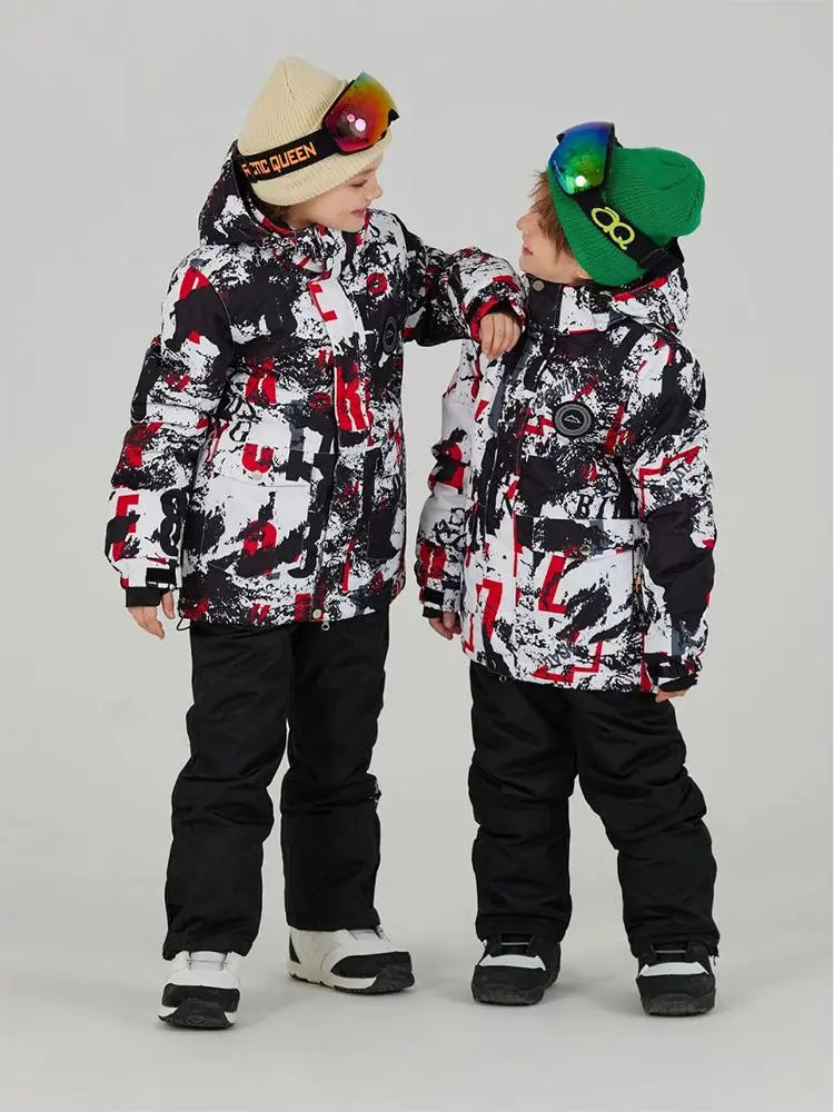 Boys Winter Snowboarding Jackets & Pants Printed Snowear（复制） 