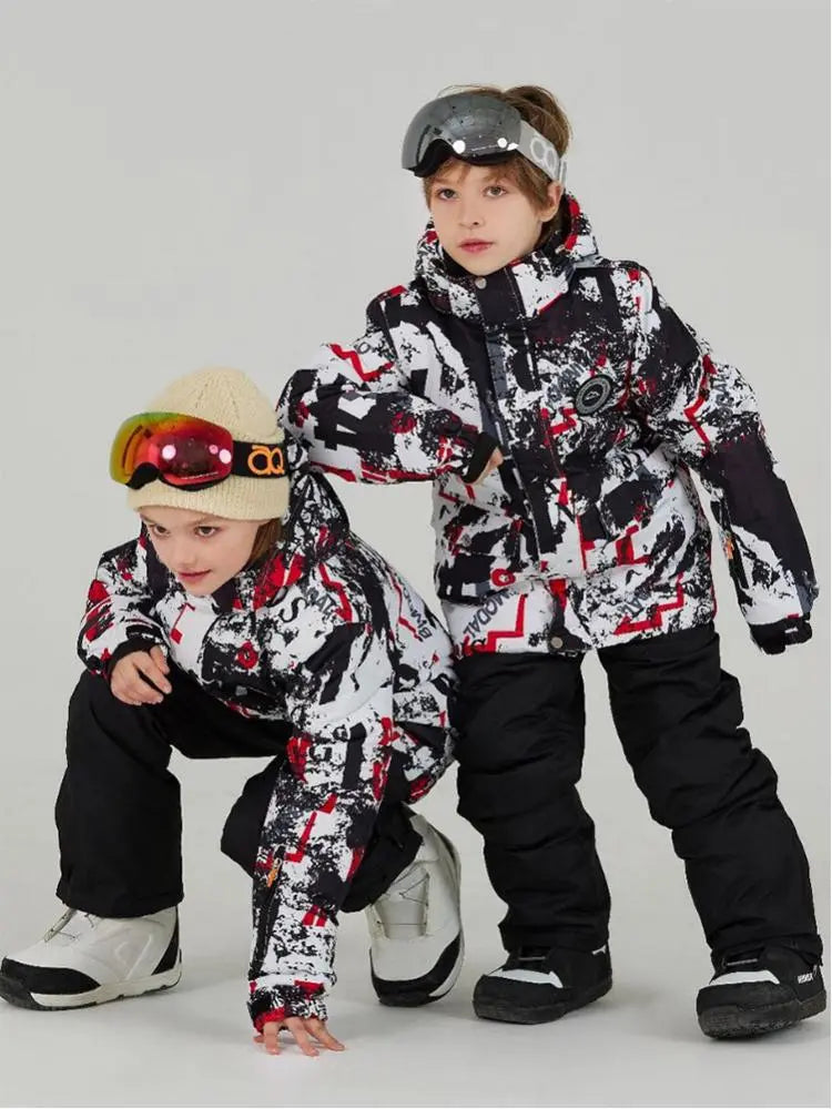 Boys Winter Snowboarding Jackets & Pants Printed Snowear（复制） 