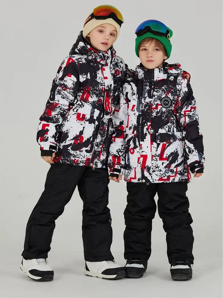 Boys Winter Snowboarding Jackets & Pants Printed Snowear（复制） 