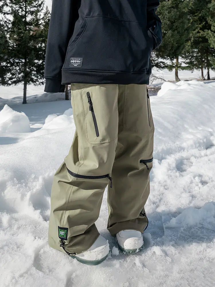 Baggy Snowboard Trousers Unisex Cargo Ski Pants 