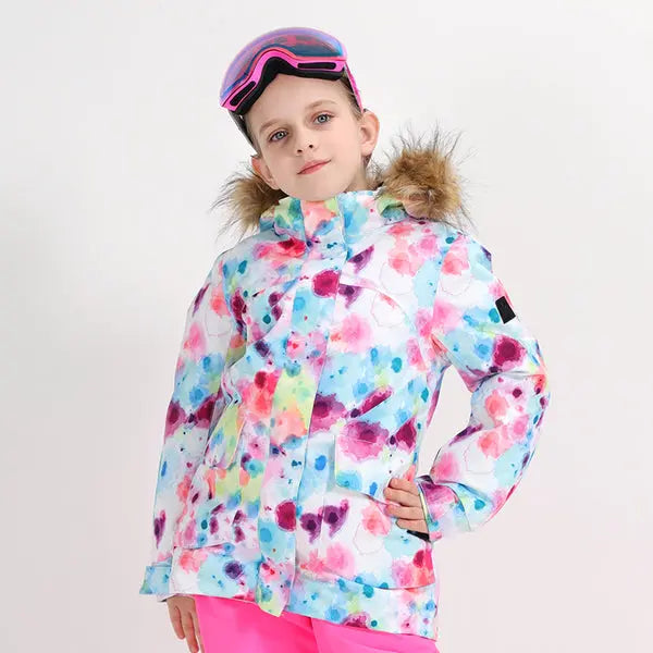 Boy Hooded Snow Ski Insulated Jacket Fur Collar HOTIAN