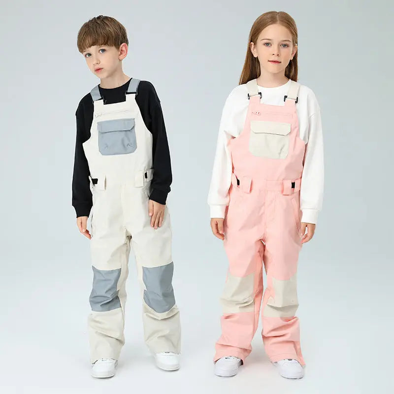 Boys Colorblock Ski Overall Bib Pants HOTIAN