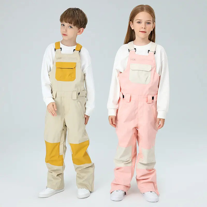 Boys Colorblock Ski Overall Bib Pants HOTIAN