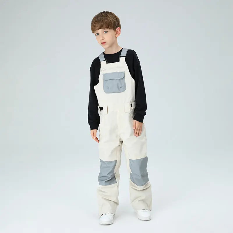 Boys Colorblock Ski Overall Bib Pants HOTIAN