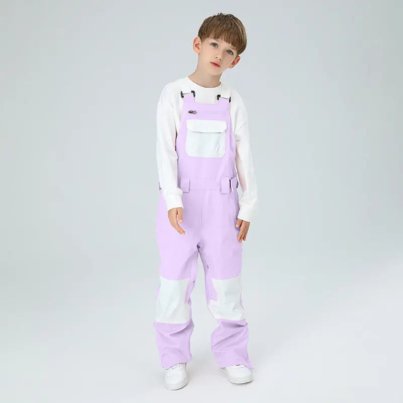 Boys Colorblock Ski Overall Bib Pants HOTIAN