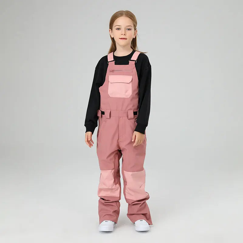 Boys Colorblock Ski Overall Bib Pants HOTIAN