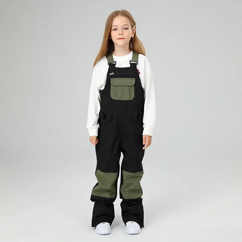 Boys Colorblock Ski Overall Bib Pants HOTIAN