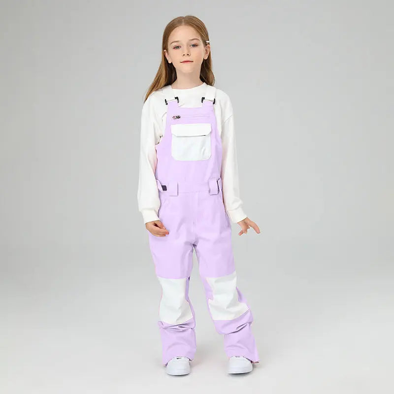 Boys Colorblock Ski Overall Bib Pants HOTIAN