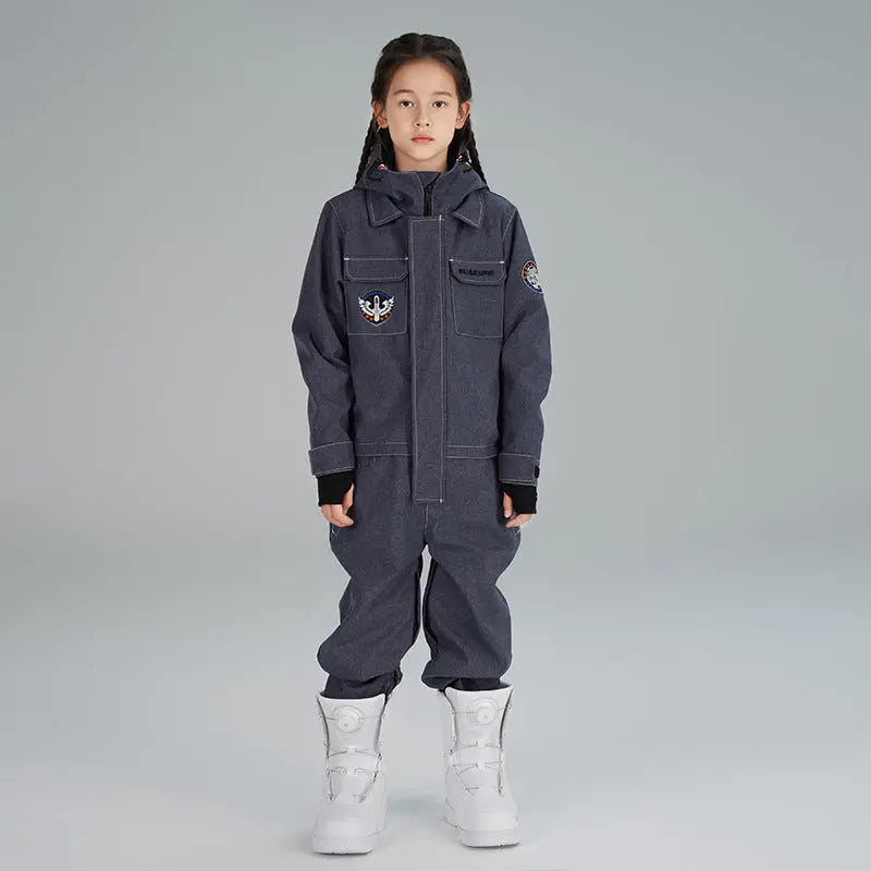 Boys Demin One Piece Snowsuits HOTIAN