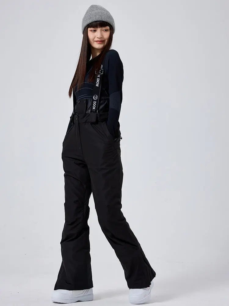 Chic One-piece Snow Bibs Pants Female Insulated Snow Suits HOTIANSNOW