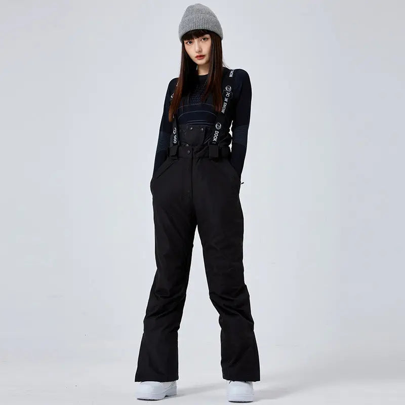 Chic One-piece Snow Bibs Pants Female Insulated Snow Suits HOTIANSNOW