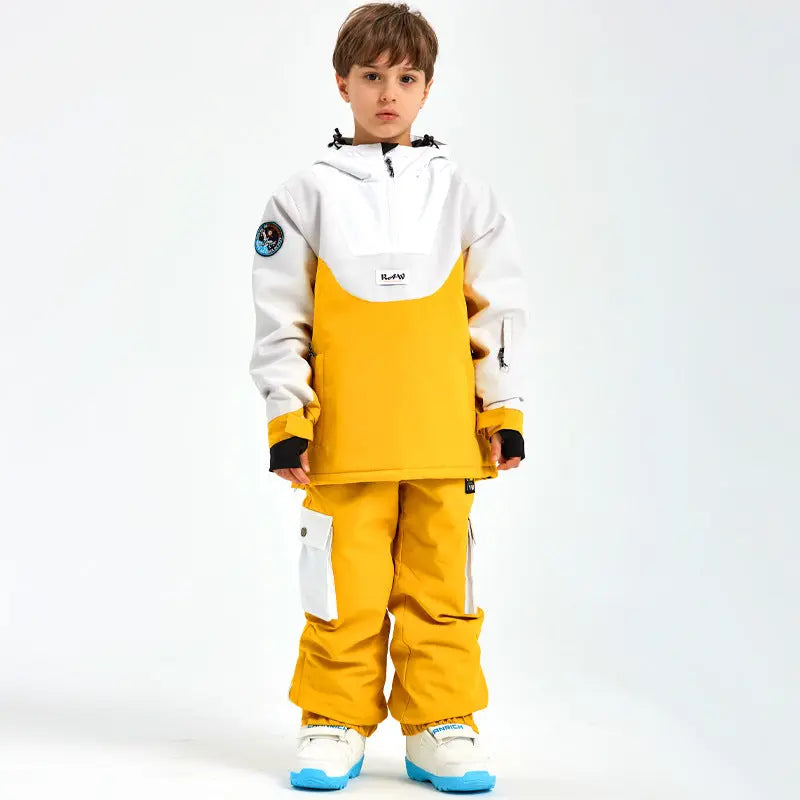 Children Anorak Snow Jacket & Pants Set Loose Fit Outwear HOTIANSNOW