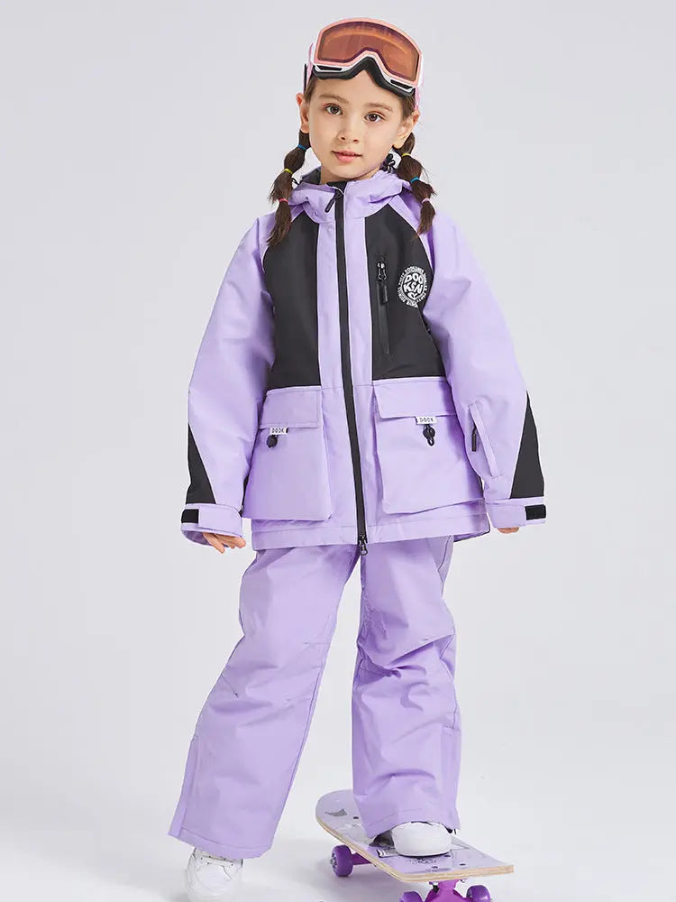 Children Insulated Ski Jacket & Bibs Baggy Snowsuits HOTIANSNOW