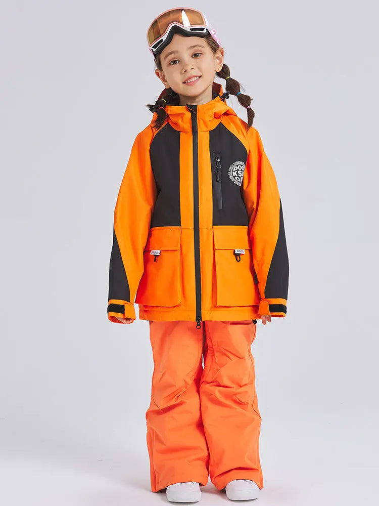 Children Insulated Ski Jacket & Bibs Baggy Snowsuits HOTIANSNOW