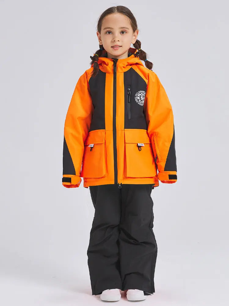 Children Insulated Ski Jacket & Bibs Baggy Snowsuits HOTIANSNOW