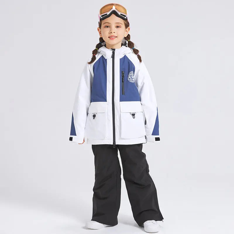 Children Insulated Ski Jacket & Bibs Baggy Snowsuits HOTIANSNOW