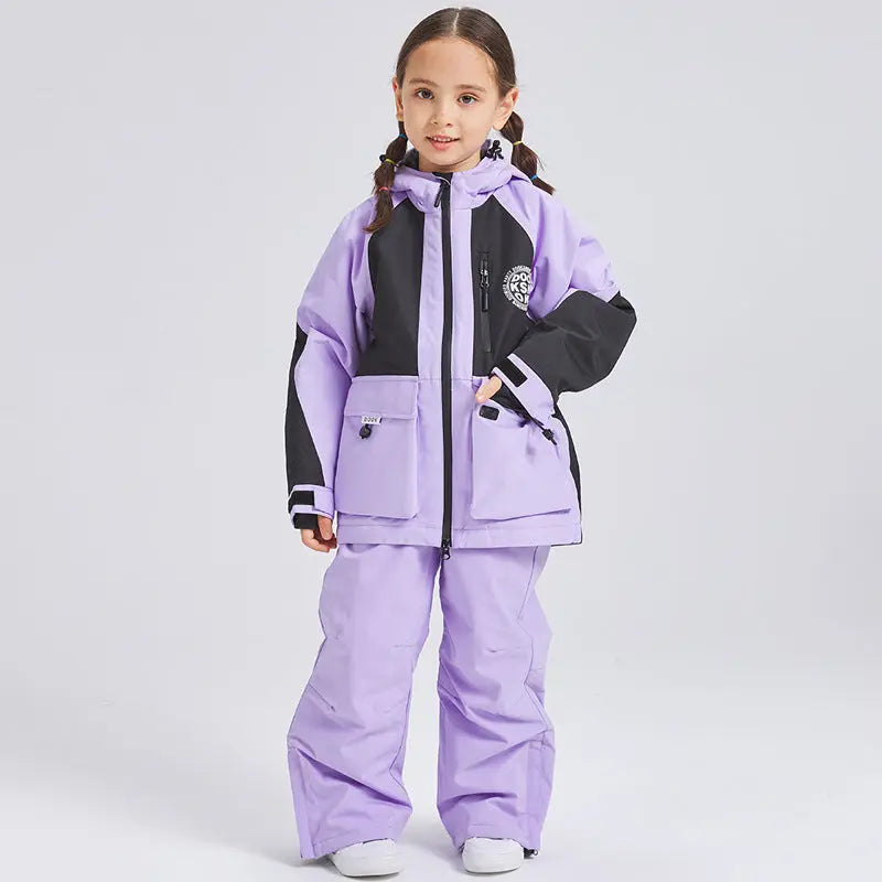 Children Insulated Ski Jacket & Bibs Baggy Snowsuits HOTIANSNOW