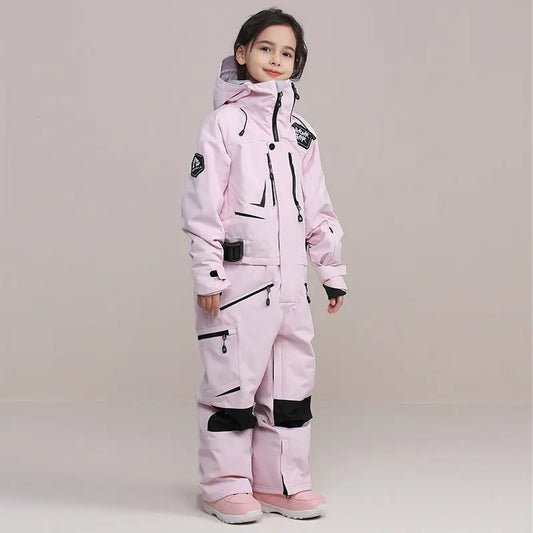 Children One-Piece Ski Suit Girl Boy Outdoor Snow Jumpsuits HOTIANSNOW