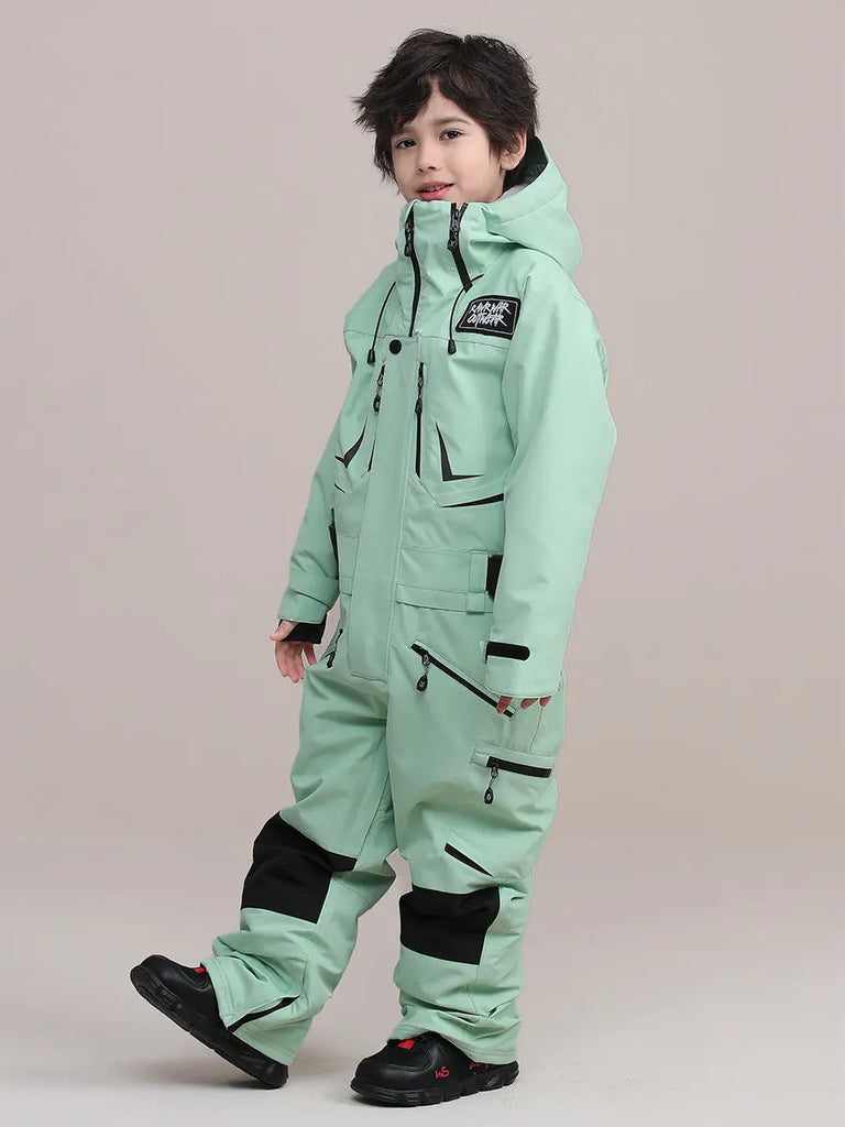 Children One-Piece Ski Suit Girl Boy Outdoor Snow Jumpsuits HOTIANSNOW