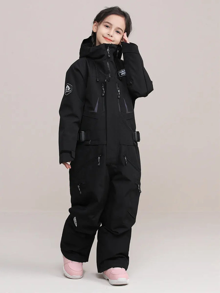 Children One-Piece Ski Suit Girl Boy Outdoor Snow Jumpsuits HOTIANSNOW