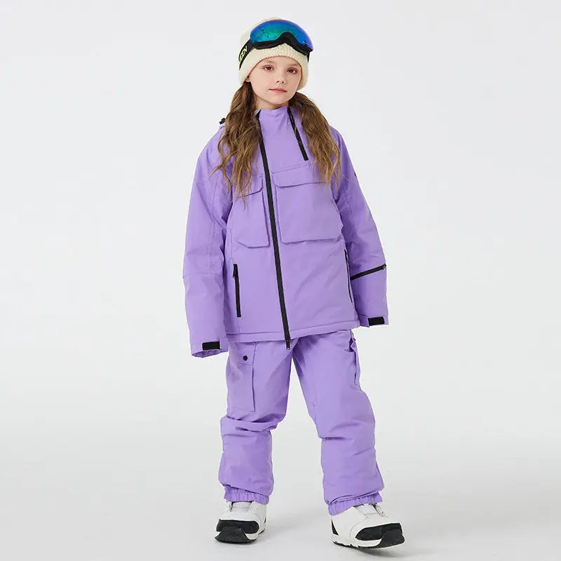 Children Outdoor Thick Ski & Snowboard Jackets Pants Set HOTIANSNOW