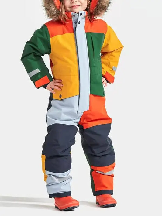 Children's Winter Ski Suit Thermal One-piece Ski Overalls HOTIANSNOW