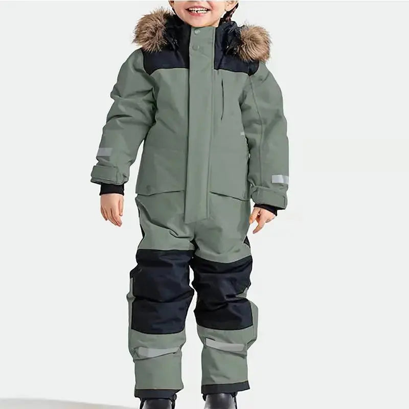 Kids Winter Snow Suits One Piece Warm Overalls（复制） 